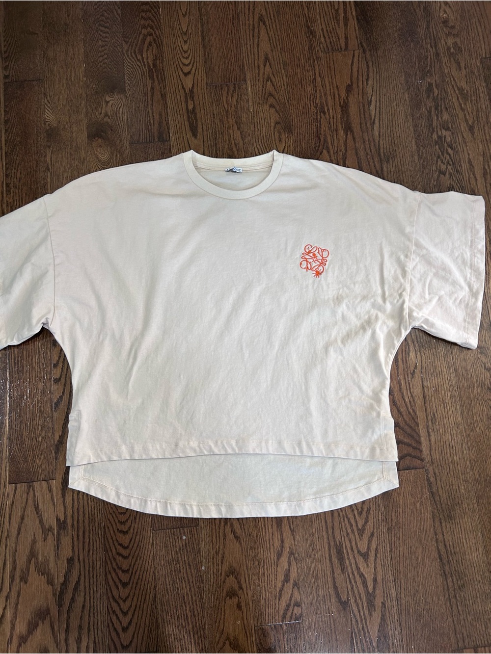 Loewe Little Cream and Yellow Short Sleeve Tee - oversized